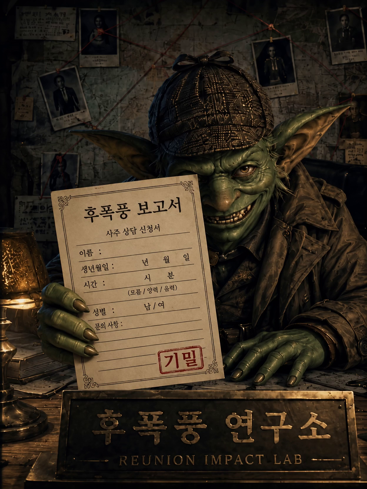 후폭풍 보고서를 건네는 고블린 탐정